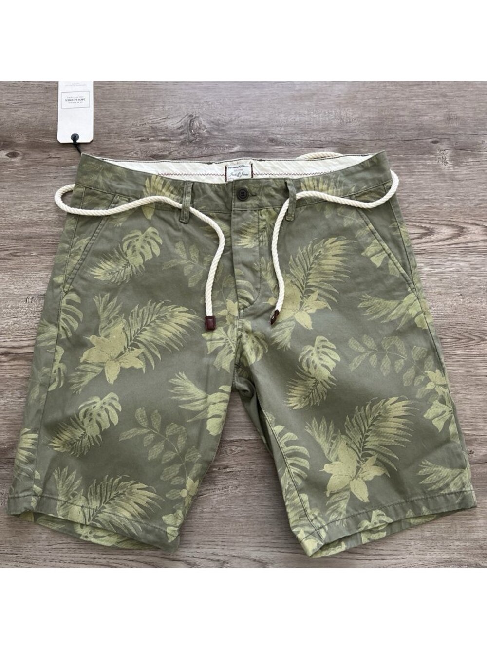 Jack & Jones Sunflower Chino Shorts Mens XL Green Tropical 10" Inseam NWT